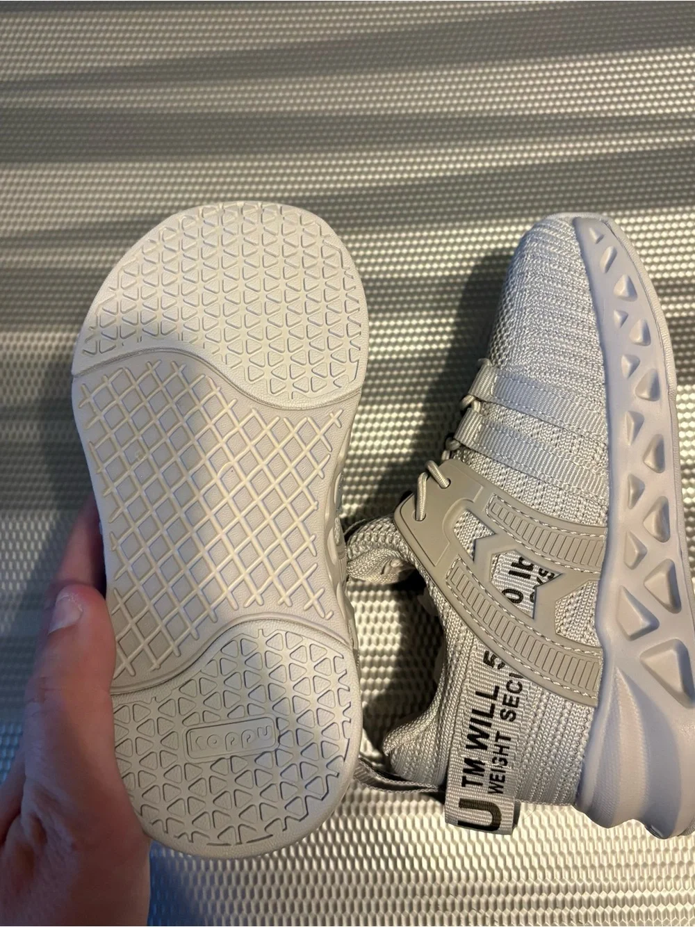 Toddler Boy (or Unisex) Size 9 Lightweight Breathable Sneakers - Light Gray